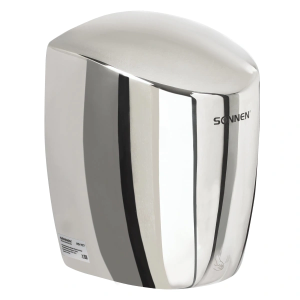 Сушилка для рук SONNEN HD-777, 1200 Вт, нержавеющая сталь, антивандальная, хром 604748