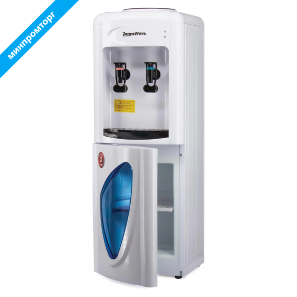 Кулер-водонагреватель БЕЗ ОХЛАЖДЕНИЯ, AQUA WORK 0.7-LKR, напольный, шкаф, 2 крана, белый, 23210 455567