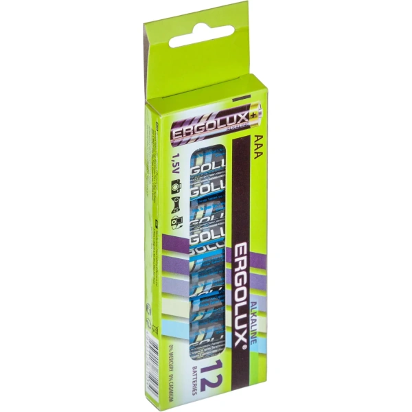 Батарейка ААА мизинчиковая Ergolux Alkaline КОМПЛЕКТ 12шт BP-12 LR03 ,1.5В 11745 1568796 - МСК «Форвард»