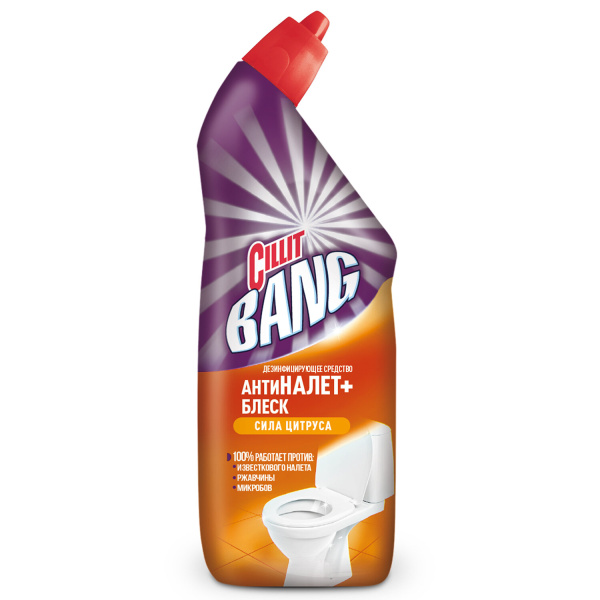 Средство для уборки туалета дезинфицирующее 450мл CILLIT BANG "Сила Цитруса", 601696 ЧЕСТНЫЙ ЗНАК!