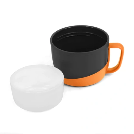 Термос классический, нержавеющая сталь, 2 л, оранжево-серый, 2 кружки, ручка + ремешок, TAIGARU (ТАЙГАРУ), 608817 - МСК «Форвард»