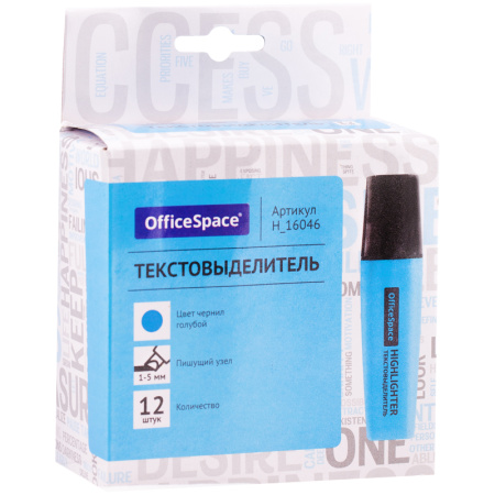 Текстовыделитель OfficeSpace голубой, 1-5мм H_16046 268596 - МСК «Форвард»