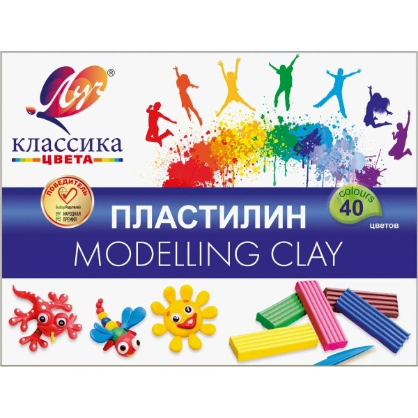 Пластилин Луч Классика 40цв 800гр со стеком, 30С 1922-08 1346193 - МСК «Форвард»