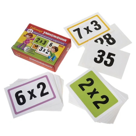 Пособия для детей "Таблица умножения" 64 карточки, 60х85 мм, HATBER, НП_19209 665845 - МСК «Форвард»