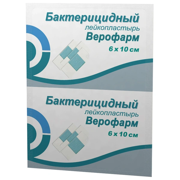 Лейкопластырь бактерицидный ВЕРОФАРМ, полоска 6х10 см. тканевая основа 20024106 630608