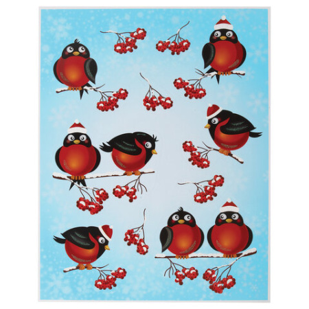 Наклейка для окон (1 штука) двусторонняя МНОГОРАЗОВАЯ 30х38 см, "Ассорти № 1", ЗОЛОТАЯ СКАЗКА, 591921 - МСК «Форвард»