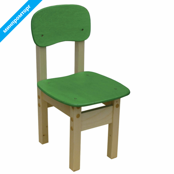 Стул детский "Яблочко-2", рост 2 (115-130см), фанера/дерево, зеленый, 530287 под заказ 8 дней