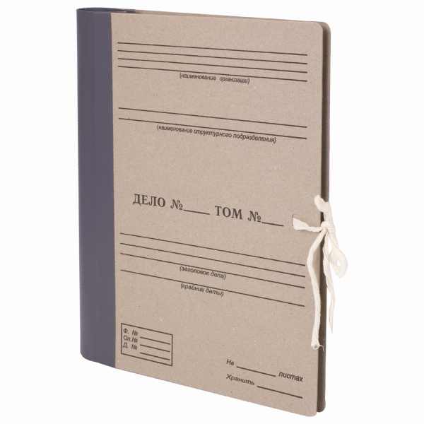 Папка архивная для переплета "Форма 21" 80 мм, с гребешками, 4 отверстия, завязки, STAFF,112172