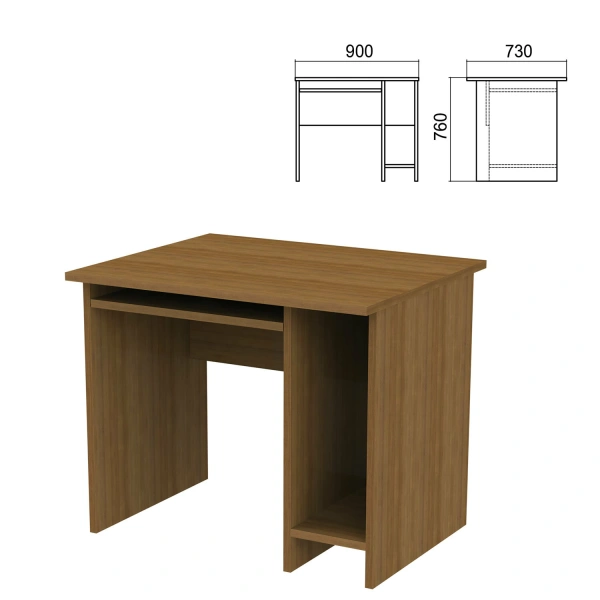 Стол компьютерный "Арго" (ш900*г730*в760 мм), орех, А-012, 641269