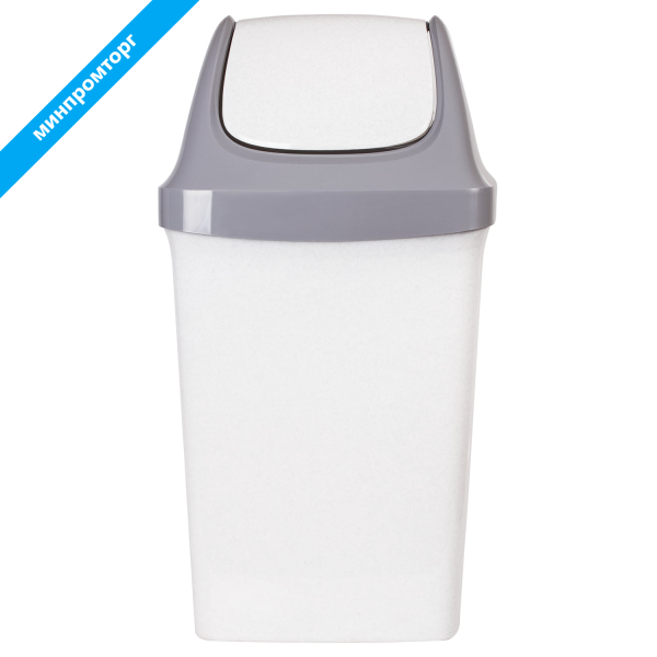 Ведро-контейнер 50л С КРЫШКОЙ (качающейся), для мусора,"СВИНГ" (в74*ш40*г35см), серое, IDEA, М 2464 600160