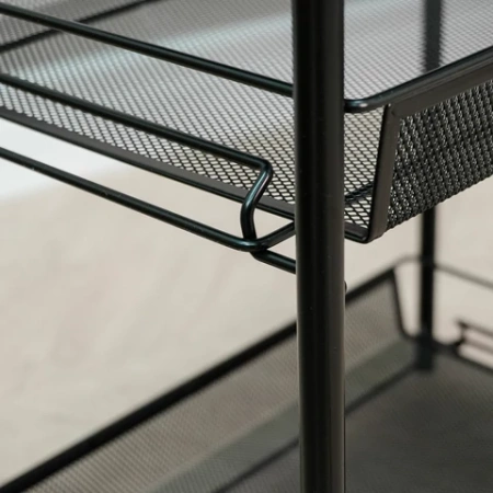 Этажерка офисно-бытовая "Ладья-33КС", 650х450х300 мм, 2 яруса + столик, металл, черная, Э 356 Ч 700932 - МСК «Форвард»