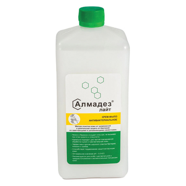 Крем-мыло антибактериальное 1л АЛМАДЕЗ-ЛАЙТ, крышка,  МАЛ-03 606471