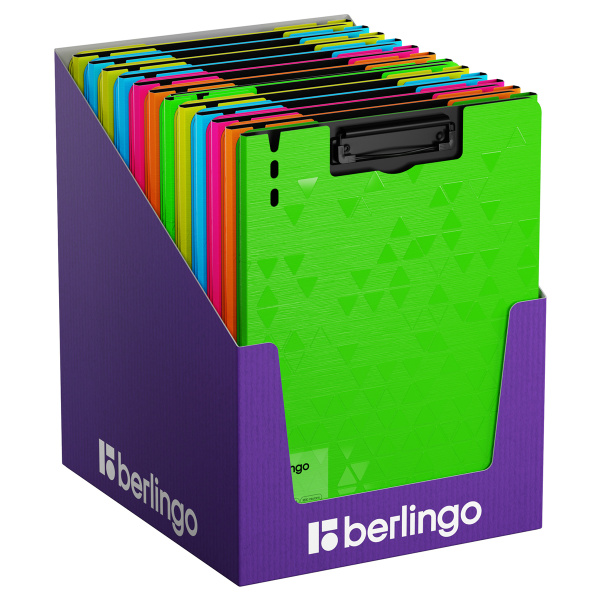 Папка-планшет с зажимом Berlingo "Neon" А4, пластик (полифом), 1800мкм, ассорти PPf_93306 371759 - МСК «Форвард»