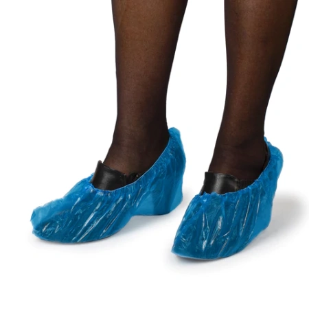 Бахилы MERIDIAN ОСОБО ПРОЧНЫЕ, 6 г, синие, двойная резинка, КОМПЛЕКТ 100 штук (50 пар), 40х15 см, 55 мкм 631346 - МСК «Форвард»