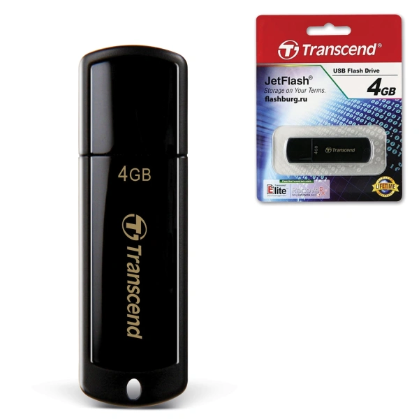 Флеш-диск 4GB TRANSCEND JetFlash 350 USB 2.0, черный, TS4GJF350 510966