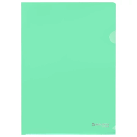 Папка-уголок жесткая, непрозрачная, А4, цвет мятный, 0,15 мм, BRAUBERG PASTEL, 272892 - МСК «Форвард»