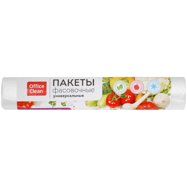 Пакеты фасовочные OfficeClean ПНД, 24*37см, 6мкм, рулон 100шт 268815