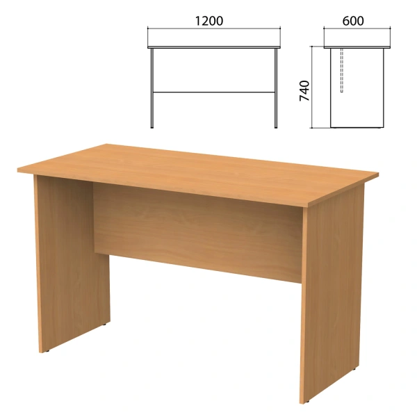 Стол письменный "Бюджет" (ш1200*г600*в740 мм), груша ароза 336, 402660,402660-336 641832