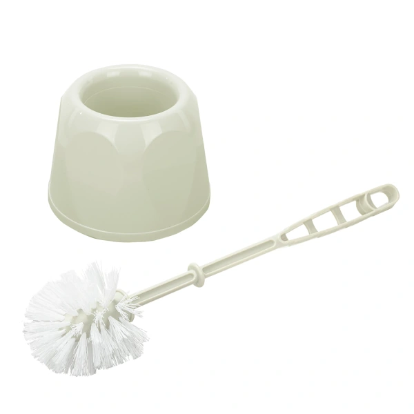 Ерш для унитаза  С ПОДСТАВКОЙ стандартной, "БЛЕСК", цвет мраморный / белый ротанг, IDEA, М 5010 601318