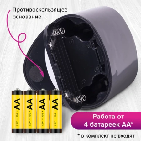 Точилка электрическая BRAUBERG DUAL (для 2 диаметров карандашей!), 4 батарейки АА, черная, 270581 - МСК «Форвард»