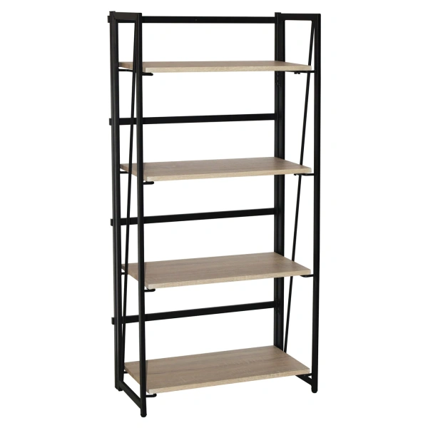 Стеллаж на металлокаркасе BRABIX LOFT SH-001 (ш600*г300*в1250мм), складной, цвет дуб натурал.,641230