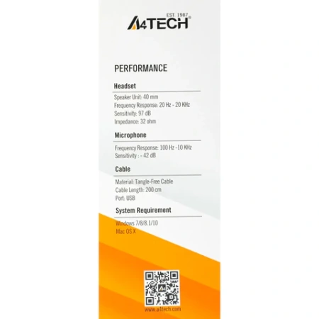 Наушники с микрофоном (гарнитура) A4TECH HU-7P, проводные, 2 м, USB, черные, 1379906 513939 - МСК «Форвард»