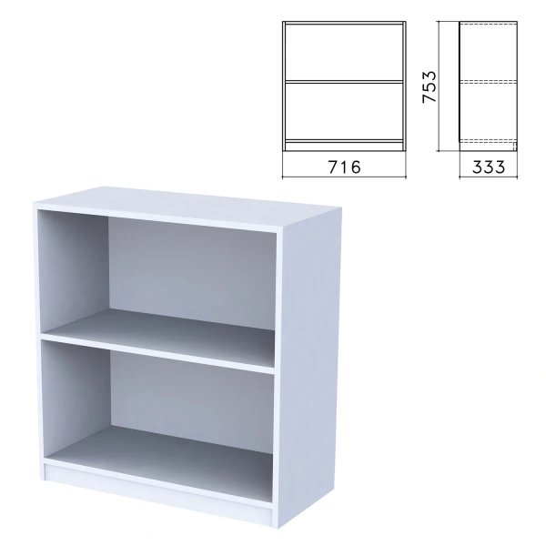 Шкаф (стеллаж) "Бюджет" (ш716*г333*в753 мм), 1 полка, серый 030, 402877,402877-030 640635