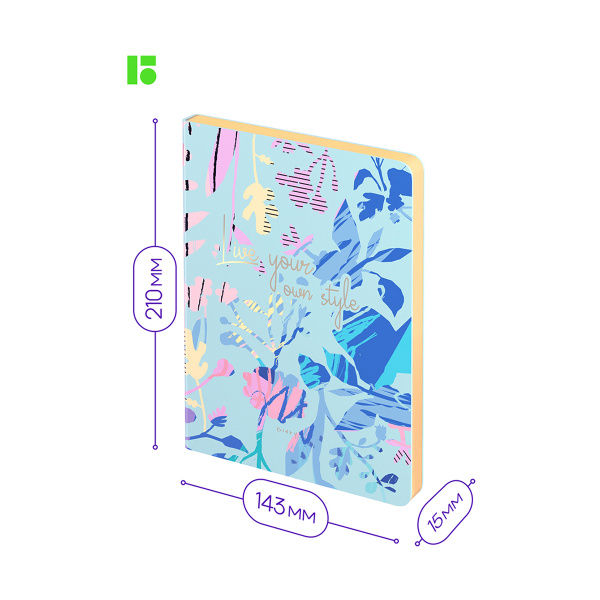 Ежедневник недатированный, А5, 136л., кожзам, Berlingo "Style", золотой срез, зеленый, с рисунком 325014 - МСК «Форвард»