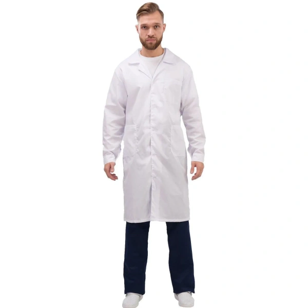 Халат для медицинского персонала муж. м04-ХЛ цв.бел. (р.44-46) 170-176 93454 Честный знак! - МСК «Форвард»