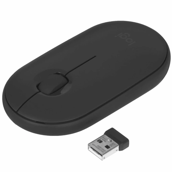 Мышь беспроводная Logitech Pebble M350 чёрная 1колесо+ 3 кнопки 910-005576 1822218
