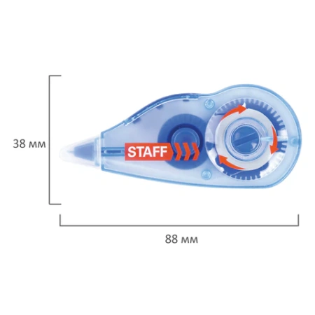 Корректирующая лента STAFF PROFIT, 5 мм х 6 м, механизм перемотки, корпус голубой, блистер, европодвес, 271254 - МСК «Форвард»