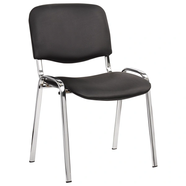 Стул для персонала и посетителей "ИЗО", хром. каркас, кожзам черный Z-11, 530581