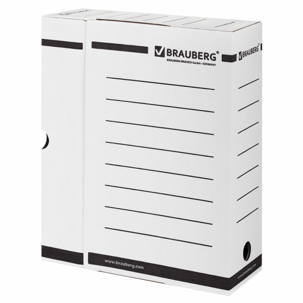 Короб архивный с клапаном А4 (260х325мм), 100мм, до 900л,плотн, микрогофрокар, БЕЛЫЙ,BRAUBERG,124848