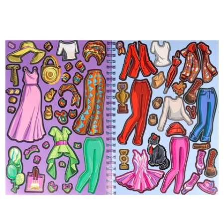 Книжка-пособие МОДНЫЙ АЛЬБОМ ДЛЯ ДЕВОЧЕК, 195х276 мм, 10 страниц, + 4 страницы наклеек, цветной внутренний блок, BK 691017 - МСК «Форвард»