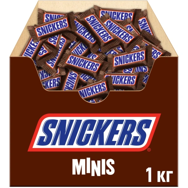 Шоколадный батончик Snickers minis с карамелью, арахисом и нугой 1 кг 832969 - МСК «Форвард»