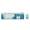 Набор беспроводной тихий: клавиатура 104 клавиши, мышь 4 кнопки 800/1200/1600 dpi, SONNEN K-650, белый / мятный / бирюзовый, 513953 - МСК «Форвард»