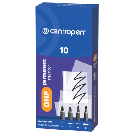Маркер перманентный для любой гладкой поверхности ЧЕРНЫЙ CENTROPEN "OHP", 0,3 мм, 2634, 626340112 152679 - МСК «Форвард»