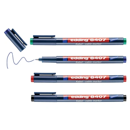 Маркеры для кабелей различных видов EDDING 8407 НАБОР 4 шт., АССОРТИ, 0,3 мм, E-8407/4S 151284 - МСК «Форвард»