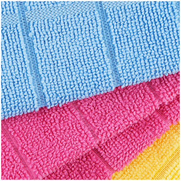 Салфетки для уборки OfficeClean "Универсальные", набор 3шт., микрофибра, 40*40см, квадратное тиснение 304818 - МСК «Форвард»