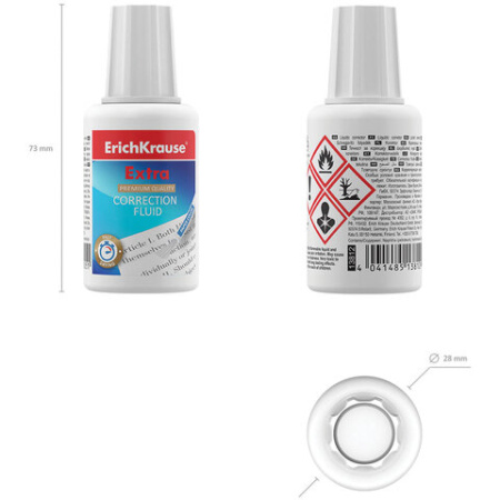 Корректирующая жидкость ERICH KRAUSE, 20 мл, флакон с кисточкой, 5 222290 - МСК «Форвард»