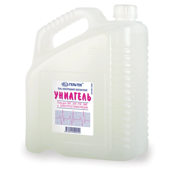 Гель для ЭКГ 5кг ГЕЛЬТЕК УНИАГЕЛЬ средней вязкости, бесцветный, 630096