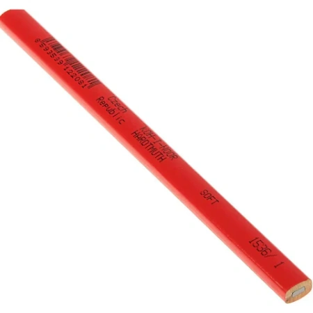 Карандаш столярный KOH-I-NOOR, 1 шт., B, грифель 5х2 мм, корпус красный, 0153600100177 181127 - МСК «Форвард»