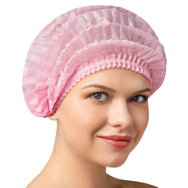 Шапочка "Шарлотта" розовая КОМПЛЕКТ 50 шт. спанбонд 15 г/м2, ЧИСТОВЬЕ,  600-037 630234