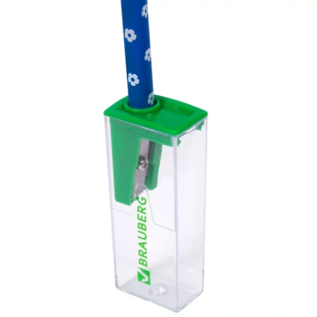 Точилка BRAUBERG "Assistant", с контейнером, пластиковая, корпус ассорти, 228451 - МСК «Форвард»