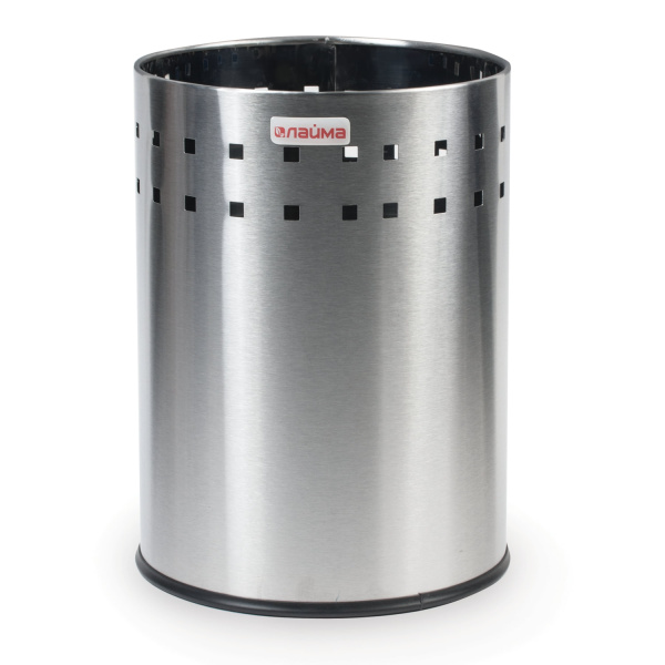 Корзина металлическая для мусора LAIMA "Bionic", 7л, матовая, перфорированная, несгораемая, 232267