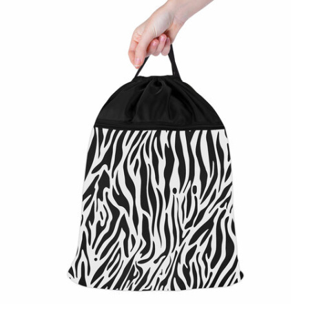 Мешок для обуви BRAUBERG БОЛЬШОЙ, с ручкой, карман на молнии, сетка, 49х41 см, "Zebra", 271611 - МСК «Форвард»
