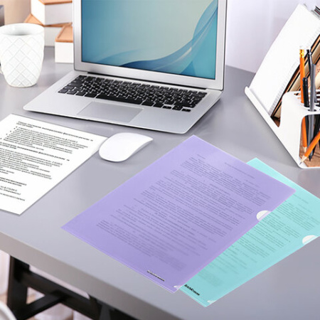 Папка-уголок ERICH KRAUSE "Diagonal Pastel", ассорти, 0,18 мм, 50170 МИНПРОМТОРГ 272918 - МСК «Форвард»