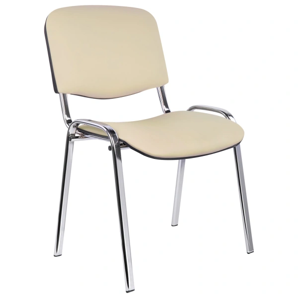 Стул для персонала и посетителей "ИЗО", хром. каркас, кожзам бежевый Z-21, 531139
