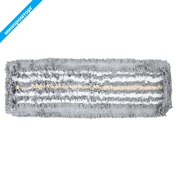 Насадка МОП плоская для швабры/держателя 40см, ТИП У/К, хлопок/мкфбр, СЕРАЯ, LAIMA EXPERT, 606629