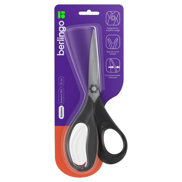 Ножницы Berlingo "Easycut 200" 20см, эргономичные ручки, европодвес DNn_20045 326313